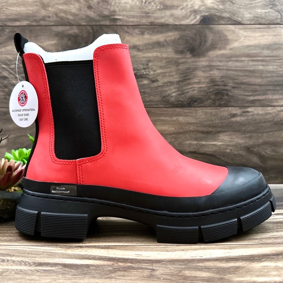 NIB Blondo Helga Waterproof Winter Chelsea Boots Red 8.5M - Picture 6 of 13